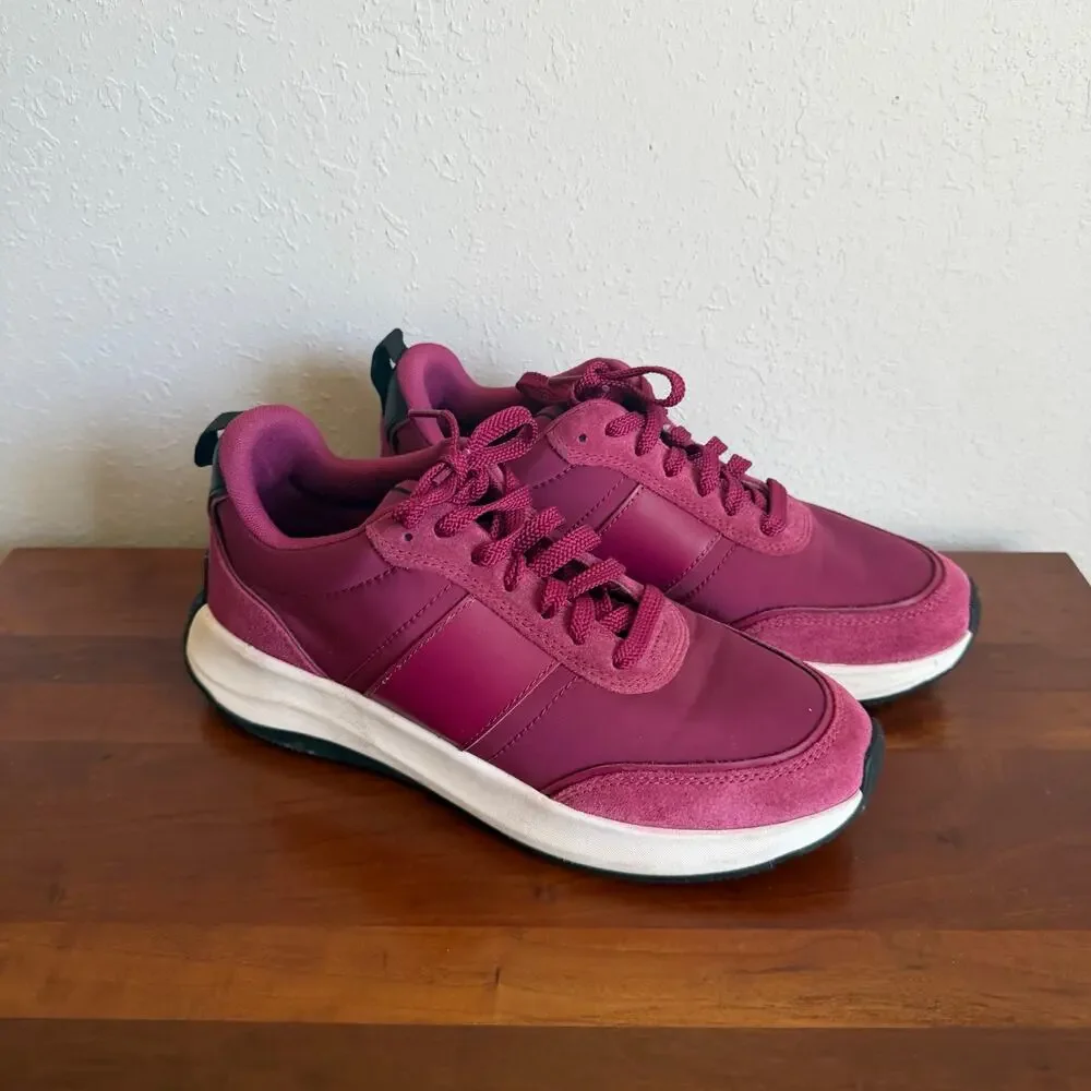 FitFlop FMode Flow Magenta Fabric Suede Leather Platform Trainer Sneaker Women 8